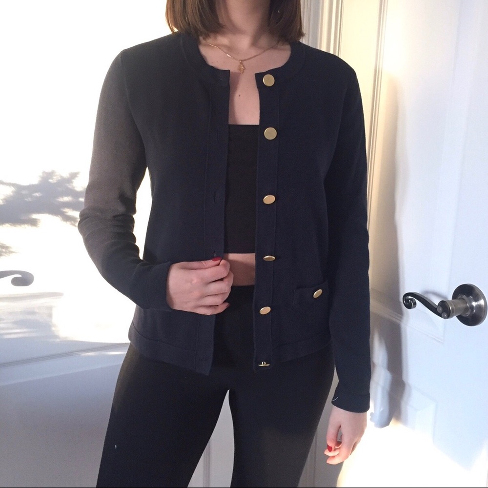 Button up navy blue cardigan